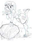 anthro boulder breasts clothed clothed_anthro clothed_female clothing exposure_variation eyelashes female female_anthro footwear looking_at_viewer midriff navel open_mouth open_smile plantigrade pose rock sandals shoes small_waist smile solo three-quarter_view toony kevinsano sega sonic_adventure sonic_the_hedgehog_(series) tikal_the_echidna echidna mammal monotreme 2023 3:4 black_and_white digital_drawing_(artwork) digital_media_(artwork) full-length_portrait guide_lines hi_res line_art monochrome portrait