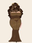 annoyed anthro big_breasts breasts clothing dress female huge_breasts long_dress looking_at_viewer mature_female solo thick_thighs goddamnitrobin severa_tettona bovid caprine goat mammal 3:4 hi_res