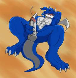 abs anthro arms_behind_head balls biceps big_muscles big_penis blue_body blue_skin body_markings circumcised claws cum cumshot digimon erection exveemon fangs horn looking_at_viewer lying male markings masturbation muscles nipples nude orgasm paws pecs penis pose red_eyes solo spelunker_sal spread_legs spreading toe_claws uncut vein
Rating: Explicit
Score: 16
User: Kakuya
Date: September 21, 2012