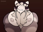 anthro barbel_(anatomy) big_muscles big_pecs body_hair chest_hair clothed clothing dreadlocks flexing flexing_pecs grey_body grey_nipples grin grinning_at_viewer looking_at_viewer male moobs multicolored_body muscular muscular_anthro muscular_male nipples pecs presenting presenting_pecs smile smirk solo teeth topless topless_anthro topless_male two_tone_body white_body trick_rex amur_carp carp cyprinid cypriniform fish koi marine typical_carp 2025 2d_animation 4:3 animated frame_by_frame hi_res loop no_sound short_playtime webm male_(lore)
