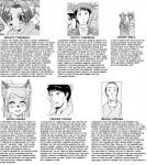 anthro female male text yosuke7390 canid canine fox human mammal procyonid raccoon raccoon_dog tanuki black_and_white comic english_text hi_res monochrome