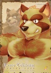 2011 anthro aoba_(kemo_coliseum) canid canine chest_tuft colored dudedle fur kemo_coliseum male mammal null-ghost official_art raccoon_dog slightly_chubby solo tanuki tuft