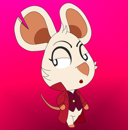 anthro clothing female fur hip_grab mouse_ears mouse_tail open_mouth red_clothing simple_background simple_coloring solo standing white_body white_fur rob-posa animal_crossing mina_the_hollower nintendo yacht_club_games mina_(mina_the_hollower) mammal mouse murid murine rodent hi_res