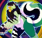 ambiguous_gender anthro claws dripping_tongue solo sparklefur standing stitch_(sewing) tongue tongue_out chowmalgamation zest_(jackrabbit) bear felid hybrid mammal mephitid pantherine polar_bear skunk tiger undead ursine zombie 2023 digital_drawing_(artwork) digital_media_(artwork) hi_res shaded signature nonbinary_(lore)