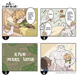 :3 abs anthro anthrofied chibi clothed clothing command dialogue feral fully_clothed group humor kemono male multiple_forms muscular muscular_anthro on_model sleeping smile speech_bubble tail text trio vein veiny_muscles unknown_artist nu:_carnival eiden_(nu:_carnival) quincy_(nu:_carnival) topper_(nu:_carnival) human mammal mustelid musteline stoat true_musteline weasel 1:1 comic english_text official_art