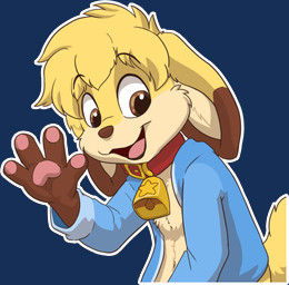 anthro bell bell_collar blonde_hair blue_clothing blue_topwear brown_eyes brown_nose clothed clothing collar dipstick_ears ear_markings fingerpads floppy_ears fur gesture hair looking_at_viewer male messy_hair multicolored_ears open_clothing open_mouth open_smile open_topwear pawpads pink_pawpads pink_tongue red_collar short_hair simple_background smile solo tan_body tan_fur tongue topwear transparent_background waving waving_at_viewer yellow_body yellow_fur young young_anthro young_male pandapaco canid canine canis domestic_dog mammal alpha_channel alternate_version_at_source half-length_portrait hi_res portrait