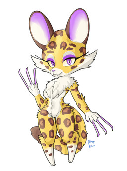 anthro breasts claws countershading eyelashes fangs featureless_breasts female fur long_claws looking_at_viewer markings medium_breasts mouth_closed neck_tuft pupils purple_eyelids purple_eyes purple_inner_ear simple_background solo spots spotted_body spotted_fur standing strategically_covered teeth toony tuft white_background white_body white_fur yellow_body yellow_fur yellow_sclera mangakitsune2 kirby_(series) kirby_and_the_forgotten_land nintendo clawroline cheetah felid feline leopard mammal pantherine digital_media_(artwork) full-length_portrait hi_res portrait signature