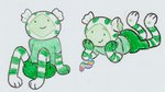 3_fingers 3_toes ambiguous_gender bottomwear candy clothing dessert dot_eyes feet fingers food green_body green_bottomwear green_clothing green_shirt green_shorts green_topwear gummy_(food) gummy_worm lying not_furry on_front shirt shorts simple_background simple_eyes sitting smile solo striped_arms striped_legs toes topwear white_background lynxfurr adventure_time cartoon_network fun_(adventure_time) shelby_(adventure_time) annelid candy_people_(at) earthworm food_creature humanoid worm crayon_(artwork) hi_res traditional_media_(artwork)
