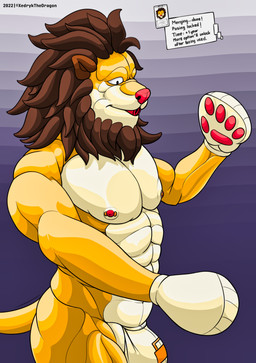 anthro bondage_gear bondage_gloves chastity_bulge chastity_device clothing goo_transformation handwear latex lock lock_bulge lock_symbol long_term_chastity male mask null_bulge solo struggling stuck suit symbol toysuit transformation xedrykthedragon felid lion mammal pantherine absurd_res hi_res
