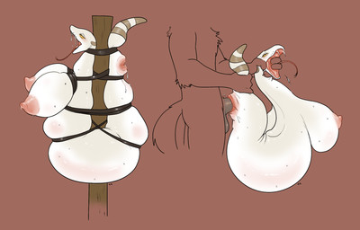 animal_genitalia anthro bdsm big_breasts bodily_fluids bondage bound bound_to_object bound_to_pole breast_bondage breasts breasts_tied busty_feral cloaca cloacal cloacal_penetration duo fangs female female_penetrated feral finger_in_mouth forked_tongue genital_fluids genitals glistening glistening_body held_by_head held_by_tail huge_breasts hyper hyper_breasts male male/female male_penetrating male_penetrating_female nipples open_mouth overweight overweight_female penetration penis pink_nipples puffy_cloaca saliva semi-anthro sex solo_focus stripes submissive submissive_female sweat sweatdrop tail tail_grab teeth tongue tongue_out vulva crowbarcrow reptile scalie snake hi_res