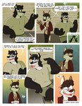 anthro badger bottomwear canid canine clothed clothing comic derp_eyes dialogue dork duo english_text eyewear food footwear glasses hi_res hoodie leo_(nardodraws) male mammal martin_(nardodraws) mustelid musteline nardodraws open_mouth open_smile profanity shirt shoes shorts simple_background smile speech_bubble takeout_box text topwear