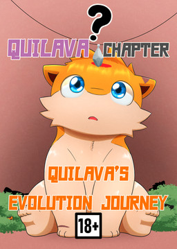 blue_eyes confusion facial_tuft feral fur glistening glistening_body glistening_fur male multicolored_body multicolored_fur orange_body orange_fur plant question_mark shadow shrub tan_body tan_fur text tuft two_tone_body two_tone_fur darrow0 nintendo pokemon yuel generation_2_pokemon pokemon_(species) quilava comic cover cover_art cover_page english_text hi_res