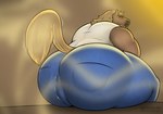 anthro big_butt bottomwear butt clothed clothing denim denim_bottomwear denim_clothing huge_butt jeans looking_back male micro micro_in_ass muscular muscular_anthro muscular_male musk musk_clouds musky_butt obese overweight pants raised_tail sitting solo tail thick_thighs tight_bottomwear tight_clothing tight_jeans tight_pants topwear lesicko equid equine horse mammal absurd_res hi_res