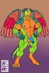 abs anthro balls casual_nudity claws crossgender digitigrade fur genitals humanoid_genitalia humanoid_penis male multicolored_body multicolored_fur muscular muscular_anthro muscular_male nipples nude penis solo toe_claws wings yellow_eyes eltravis coco_(pixar) disney pixar pepita alebrije mammal spirit hi_res