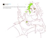 anthro belly biped breasts cleavage clothed clothing drugs eyebrows eyelashes facial_piercing female footwear furgonomics furry-specific_piercing green_eyes green_hair hair holding_joint holding_lighter holding_object hoodie horn inner_ear_fluff joint legwear lighter marijuana marijuana_blunt muzzle_piercing nose_piercing nose_ring panties piercing ring_piercing septum_piercing septum_ring slightly_chubby slightly_chubby_female socks solo text thick_thighs thigh_highs thigh_socks topwear tuft underwear spider_bones tumblr bridgette_(spider_bones) bovid caprine goat mammal 2024 6:5 digital_media_(artwork) english_text sketch spot_color