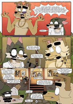 anthro big_breasts black_nose breasts clothed clothing detailed_background dialogue eyewear female fur glasses group hair male nipples nude profanity simple_background smile tail text ozzymandy gloria_meloni_(ozzymandy) lilian_(ozzymandy) robert_(ozzymandy) canid canine canis domestic_dog mammal 2025 2026 absurd_res comic digital_drawing_(artwork) digital_media_(artwork) english_text hi_res url
