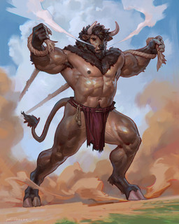 5_fingers abs anthro armpit_hair biceps black_nose body_hair bottomwear brown_body brown_fur brown_hair chest_hair clothed clothing cloud cloven_hooves crotch_apron dust_cloud dutch_angle facial_hair fingers fur hair happy_trail hooves horn loincloth low-angle_view male muscular muscular_anthro muscular_male nipples outside pose pubes rope rope_pull ruff sky solo standing steam_from_nostrils tail tail_tuft tassle thick_thighs topless topless_anthro topless_male tuft vein veiny_muscles taran_fiddler bovid bovine mammal 2025 4:5 digital_media_(artwork) hi_res signature