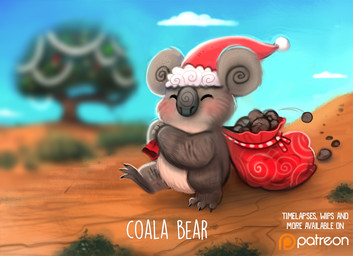 ambiguous_gender bag christmas_clothing christmas_headwear claws clothing cloud coal eyes_closed fur garland grass grey_body grey_fur hat headgear headwear holidays humor outside plant pun santa_hat sky solo text tree visual_pun piper_thibodeau christmas koala mammal marsupial vombatiform digital_media_(artwork) digital_painting_(artwork) english_text painting_(artwork)
