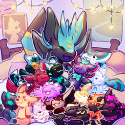 anthro bed black_body black_feathers blue_body blue_feathers ear_markings facial_markings feather_markings feathers female forehead_markings furniture head_markings machine markings on_bed open_mouth pillow plushie poster smile solo string_lights tail tail_markings yellow_markings zilluzion aefii_(blu10) braid_(k'braid) der eili_(k'braid) hetuni hudzell iota_orionis_(ritualneo) jasko_(toddavali) kiyoshii_(kiyoshii999) kobalstromo kyra_(bloquito) rukiiuu zentimental avali canid canine fox hybrid mammal protogen wickerbeast 1:1 absurd_res hi_res