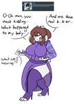 alternate_species anthro big_breasts boots boss_monster_(undertale) bovid breasts brown_hair caprine clothing english_text female footwear frisk_(undertale) fur goat hair high_heeled_boots high_heels horn huge_breasts legwear long_ears mammal robertge shoes simple_background solo text thigh_boots thigh_highs undertale undertale_(series) white_background white_body white_fur
