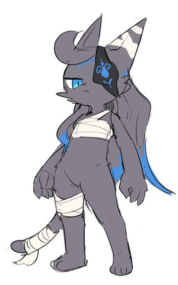 anthro bandage bandaged_tail bdsm blue_eyes bondage bottomless bottomless_anthro bottomless_female bound chest_wraps clothed clothing eye_patch eyewear featureless_crotch feet female female_anthro fingers fur grey_body grey_fur grey_hair hair looking_at_viewer mature_anthro mature_female nude nude_anthro nude_female restraints rope rope_bondage rope_harness serious simple_background solo toes white_background wraps manmosu_marimo ponos_corp. the_battle_cats d'arktanyan_(the_battle_cats) domestic_cat felid feline felis mammal 2025 absurd_res colored digital_drawing_(artwork) digital_media_(artwork) hi_res japanese_description