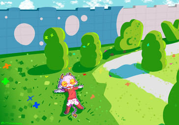anthro grass lying lying_on_ground male on_back on_ground plant scenery shota solo young young_anthro young_male littlecowgomoo littlemoo_(character) bovid bovine cattle mammal absurd_res hi_res