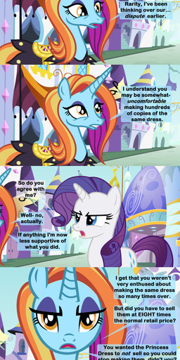 commentary duo female gold_(metal) horn text beavernator friendship_is_magic hasbro my_little_pony mythology rarity_(mlp) sassy_saddles_(mlp) equid equine mammal mythological_creature mythological_equine unicorn 2015 absurd_res comic digital_media_(artwork) english_text hi_res