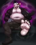 absurd_res anthro barefoot barry_nauticus belly big_belly biker biker_boots biker_cap biker_jacket bodily_fluids bottomwear bulge bulge_fondling bulge_rubbing cigar clothed clothing denim denim_bottomwear denim_clothing digital_media_(artwork) feet fish foot_fetish foot_focus footwear hat headgear headwear hi_res humanoid_feet jacket jeans justmegabenewell leather leather_daddy leather_hat leather_headgear leather_headwear looking_at_viewer male marine musclegut muscular muscular_anthro muscular_male musk musk_clouds navel pants pecs plantigrade shark shoes simple_background smoke solo steam sweat toes topwear