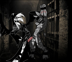 anthro chain dark dominant dominant_female dungeon duo female pain queen royalty setmann123 asinus donkey equid equine mammal