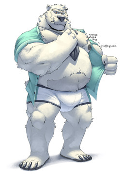 4_fingers 4_toes anthro barazoku beard belly belly_hair belly_overhang biceps big_bulge body_hair boss bulge chest_hair chest_tuft claws clothed clothing collared_shirt facial_hair feet fingers frown grumpy hair looking_at_viewer male mature_anthro mature_male musclegut muscular muscular_anthro muscular_male mustache navel neck_tuft necktie nipples open_clothing open_shirt open_topwear overweight partially_clothed pawpads pecs scowl shirt simple_background solo standing tail toe_claws toes topwear tuft underwear undressing white_background white_body averagezebraboy bear mammal polar_bear ursine hi_res
