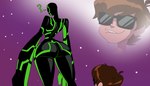 ambiguous_gender big_butt bite biting_lip biting_own_lip brown_hair butt curvy_figure duo eyewear female hair hourglass_figure humanoid_focus looking_at_butt not_furry question_mark rear_view self_bite standing sunglasses inker_comics ben_10 cartoon_network dat_ass_(meme) ben_tennyson alien alien_humanoid galvanic_mechamorph human humanoid mammal 2022 absurd_res hi_res meme