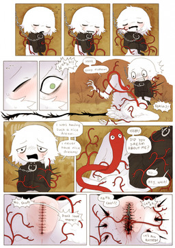 ambiguous_anthro ambiguous_feral ambiguous_gender anthro bdsm black_straitjacket black_tail blood bodily_fluids bondage bound caressing chain chain_leash chained clenched_teeth detailed_background dialogue duo eyes_closed feathers feral forced fur gore grope leash lying navel necrosis null on_side open_mouth outside parasite push_(sound_effect) questionable_consent red_body restrained restraints rock sewn_crotch sex sleep_molestation sleep_sex sleeping sound_effects spreading stitch_(sewing) straitjacket surgical_suture tail talking_to_another teeth tendrils tentacles tethered text vowelless vowelless_sound_effect waking_up white_body white_feathers white_fur zzz jejejunum mumble_(jejejunum) screech_(jejejunum) fraid_(species) humanoid worm 2026 comic digital_drawing_(artwork) digital_media_(artwork) english_text hi_res