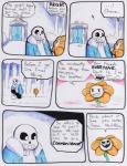 aftertale animated_skeleton bone clothed clothing comic dialogue door elemental_creature english_text flora_fauna flowey_the_flower loverofpiggies male not_furry plant sans_(undertale) skeleton teeth text undead undertale undertale_(series)