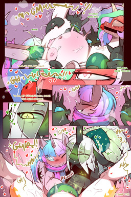 areola ball_gag black_body blush blushing_profusely crotch_breasts cutie_mark dialogue egg egg_in_vagina egg_insertion egg_play eggnant eyelashes eyes_closed fangs female female/female feral gag gagged genitals green_eyes green_markings group hair heart_eyes heart_symbol horn improvised_sex_toy markings muffled_speech nipples object_in_pussy one_eye_closed pregnant pregnant_female pregnant_feral pseudo_clothing pupils quadruped smile sparkles star_(marking) star_pupils teats teeth text thick_thighs three-quarter_view vulva white_body white_hair wings wink cold-blooded-twilight friendship_is_magic hasbro my_little_pony mythology princess_celestia_(mlp) queen_chrysalis_(mlp) twilight_sparkle_(mlp) arthropod changeling_(mlp) equid equine mammal mythological_creature mythological_equine unicorn 2025 2:3 comic english_text hi_res intersex_(lore)