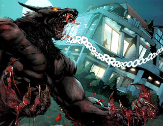 abs angry anthro attack biceps big_muscles blood blood_on_hand blood_on_mouth bodily_fluids bright_eyes brown_body brown_fur building claws detailed_background duo fangs full_moon fur garden grass house howl light male moon muscular muscular_male night nude open_mouth outside pecs plant saliva solo_focus standing teeth tree yellow_eyes unknown_artist fairy_tales little_red_riding_hood_(copyright) mythology big_bad_wolf canid canine canis human mammal mythological_canine mythological_creature werecanid werecanine werecreature werewolf wolf comic digital_media_(artwork) hi_res wallpaper