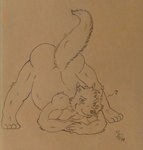 anthro ass_up belly biceps big_butt butt eyebrows fluffy fluffy_tail grin heart_symbol jack-o'_pose male musclegut muscular naughty_face naughty_smile pencil_(object) pencil_in_mouth pose raised_eyebrow raised_tail simple_background slightly_chubby slightly_chubby_anthro slightly_chubby_male smile solo tail tail_motion tailwag dashthefox dashfox canid canine fox mammal 2021 absurd_res graphite_(artwork) hi_res signature traditional_media_(artwork)