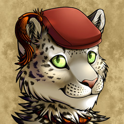 abstract_background anthro clothing flat_cap fur green_eyes hat headgear headwear jewelry looking_at_viewer male simple_background solo white_body white_fur conditional_dnp ratte miraklin felid mammal pantherine snow_leopard 1:1 digital_media_(artwork)