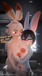 4_fingers anthro areola band-aid band-aid_on_face bandage bandage_on_face bathroom black_hair blue_body blue_fur blush breast_grab breast_squish breasts dialogue duo eyes_closed female femboy fingers flower_hair_accessory fur genitals hair hand_on_breast handjob hug humanoid_genitalia humanoid_penis inside larger_female looking_at_another looking_pleasured male male/female mature_female moan navel nipples nude nude_anthro nude_female orange_areola orange_eyes orange_nipples penile penis pink_penis scissors sex shy size_difference smaller_male smile squish standing submissive submissive_male text white_body white_fur white_hair wide_hips womb_tattoo maxkore nintendo pokemon bunni_(valorlynz) maxie_(maxkore) generation_8_pokemon lagomorph leporid mammal pokemon_(species) rabbit scorbunny 2025 3d_(artwork) digital_media_(artwork) english_text signature