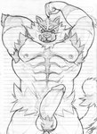 abs anthro areola armpit_hair ball_tuft balls barbell_piercing biceps body_hair erection eyebrows foreskin fur genitals glans humanoid_genitalia humanoid_penis male muscular muscular_anthro muscular_male muscular_thighs nipple_barbell nipple_piercing nipples open_mouth open_smile pecs penis piercing pose quads retracted_foreskin smile solo tail teeth thick_thighs tuft vein veiny_penis crazydrak nintendo pokemon generation_7_pokemon incineroar pokemon_(species) 2023 graphite_(artwork) hi_res monochrome pinup traditional_media_(artwork)