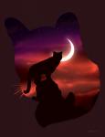2018 ambiguous_gender cougar felid feline feral hi_res mammal moon night quadruped signature solo standing star yoko_darkpaw