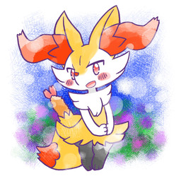 ambiguous_anthro ambiguous_gender anthro biped blush blush_stickers chibi digitigrade dipstick_tail food looking_at_viewer markings no_pupils object_in_tail open_mouth open_smile shrimp_(food) simple_background smile snout solo standing tail tail_markings annyui0611 nintendo pokemon braixen canid generation_6_pokemon mammal pokemon_(species) 1:1 2024 digital_drawing_(artwork) digital_media_(artwork) full-length_portrait hi_res japanese_description portrait translated_description
