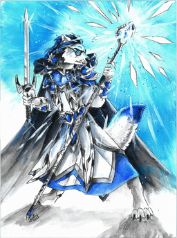 anthro clothed clothing elemental_manipulation eyewear glasses ice_manipulation magic magic_user male melee_weapon mountain robe solo staff sword weapon heather_bruton blizzard_entertainment mythology warcraft reingarde canid canine mammal mythological_canine mythological_creature werecanid werecanine werecreature werewolf worgen absurd_res acrylic_painting_(artwork) colored_pencil_(artwork) hi_res mixed_media painting_(artwork) traditional_media_(artwork) traditional_painting_(artwork)