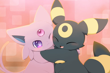 ^_^ abstract_background ambiguous_gender anthro anthrofied arm_markings biped black_body black_ears black_fur black_tail blue_inner_ear blush cheek_to_cheek cheek_tuft chibi duo ear_markings eyes_closed face_squish facial_markings facial_tuft forehead_gem forehead_markings forked_tail fur gem geometric_background glistening glistening_eyes happy head_markings hug kemono looking_at_another markings monotone_body monotone_fur monotone_tail multicolored_body multicolored_ears multicolored_fur nude open_mouth open_smile paws pink_background pink_body pink_ears pink_fur pink_tail pokemorph purple_eyes ring_(marking) ringed_tail semi-anthro side_view simple_background smile squish standing striped_markings striped_tail stripes tail tail_markings tongue tuft two_tone_body two_tone_ears two_tone_fur two_tone_tail unusual_anatomy unusual_tail yellow_body yellow_ears yellow_fur yellow_markings yellow_tail hirochanu nintendo pokemon canid eeveelution espeon felid feline generation_2_pokemon mammal pokemon_(species) umbreon 3:2 colored digital_media_(artwork) half-length_portrait hi_res portrait shaded