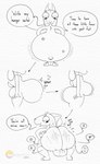 anthro ass_clapping balls belly big_butt bodily_fluids butt digestion digestion_noises eyebrows fatal_vore floppy_ears genitals group hooves horn inanimate_transformation lop_ears male motion_lines navel philtrum sentient_fat short_tail sweat tail text transformation twerking vore tairedfox arcthicc_(tairedfox) lauren_(tairedfox) leila_(tairedfox) momo_(tairedfox) tai_(tairedfox) bovid caprine goat mammal 2024 absurd_res black_and_white english_text hi_res monochrome