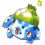 1996 3_toes action_pose ambiguous_gender ass_up blue_body blue_skin blue_spots bulb bulbasaur claws elemental_creature feet feral flora_fauna front_view full-length_portrait generation_1_pokemon green_body handstand ken_sugimori leaf leaning light lighting low_res markings nintendo official_art on_one_hand plant pokemon pokemon_(species) portrait pose quadruped red_eyes scalie seed shadow simple_background smile solo spots spotted_body spotted_skin toe_claws toes traditional_media_(artwork) white_background white_claws