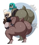 anthro ass_clapping big_breasts big_butt big_nipples blonde_hair blue_hair bottomless breasts brown_hair butt clothed clothing crouching duo female hair huge_breasts huge_butt huge_nipples looking_back multicolored_hair nipples onomatopoeia simple_background smile sound_effects text twerking two_tone_hair sssonic2 jazzy_(xingscourge) nella_(sssonic2) mammal pilosan sloth three-toed_sloth xenarthran 2022 absurd_res digital_media_(artwork) english_text hi_res