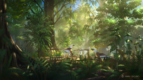 brown_body brown_feathers day detailed_background egg feathers feral fern forest group leaf nature nest outside plant rear_view tail tree white_body white_feathers mael_oh dakotaraptor dinosaur dromaeosaurid feathered_dinosaur feathered_scalie prehistoric_species reptile saurischian scalie theropod 2024 digital_media_(artwork) hi_res
