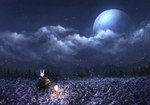 anthro biped clothed clothing cloud detailed_background flower fur holding_object lamp lantern male night outside planet plant scenery sky solo standing star starry_sky tree white_body white_fur tomtc dr_rabbit_(tomtc) lagomorph leporid mammal rabbit 2019 dated hi_res