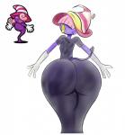 big_butt butt clothing cosplay dress female gloves handwear hat headgear headwear lips looking_at_viewer looking_back not_furry solo thick_lips witch_hat ota_(artist) mario_bros nintendo paper_mario vivian_(mario) alien humanoid shadow_siren ami_(disambiguation) hi_res