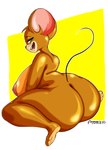 areola big_breasts big_butt biped breasts brown_body butt crossgender female glistening glistening_butt huge_breasts huge_butt hyper hyper_butt looking_back mtf_crossgender nipples nude open_mouth open_smile smile thick_thighs atotekio metro-goldwyn-mayer tom_and_jerry jerry_mouse mammal mouse murid murine rodent absurd_res hi_res